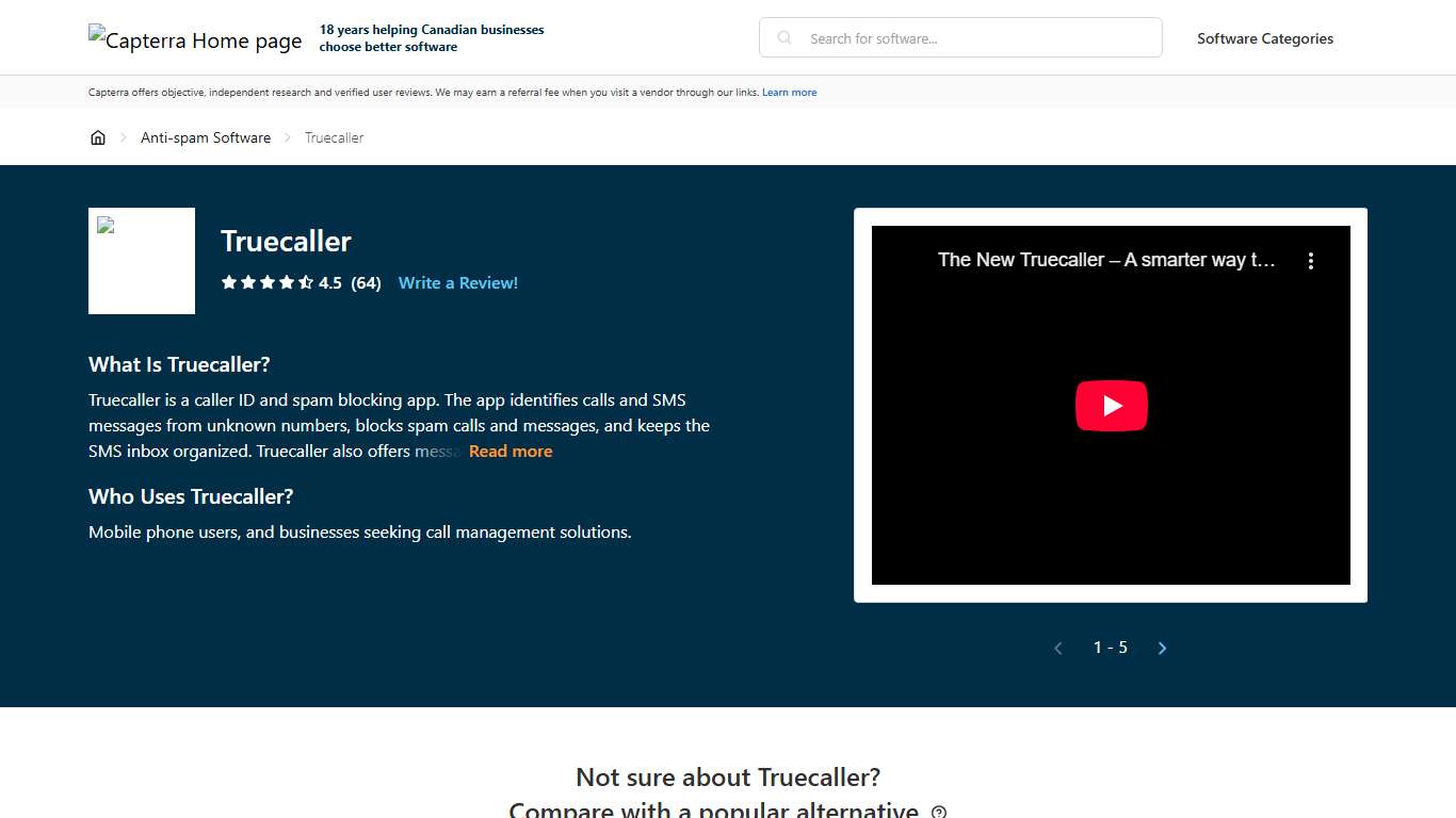 Truecaller Pricing, Reviews & Features - Capterra Canada 2026